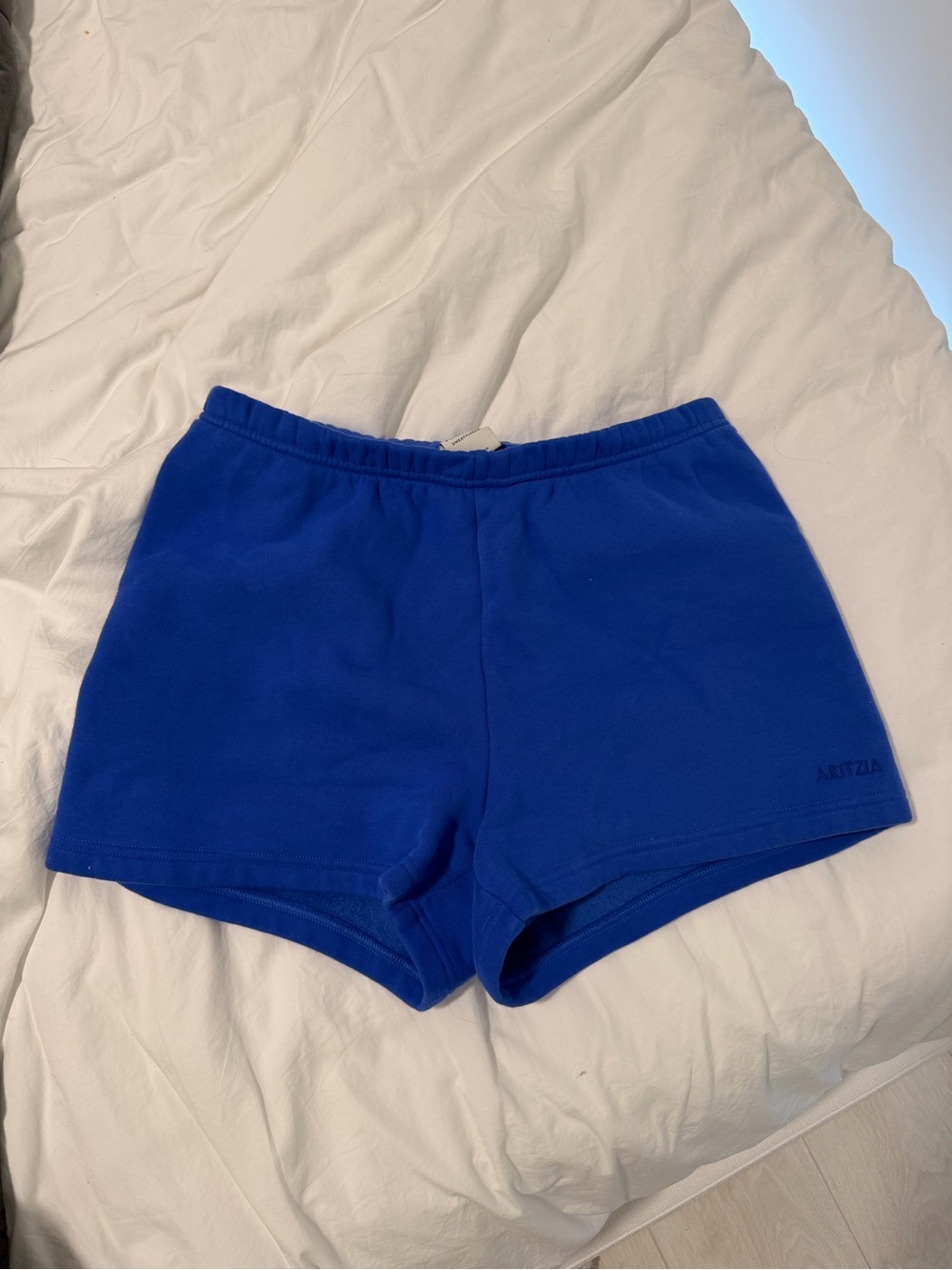 Aritzia Blue Sweatfleece Perfect Fit Shorts